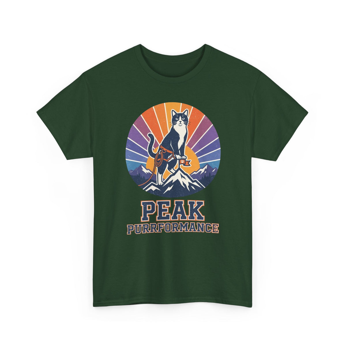 Cat Hiking Tee — "Peak Purformance" Outdoor Adventure Shirt