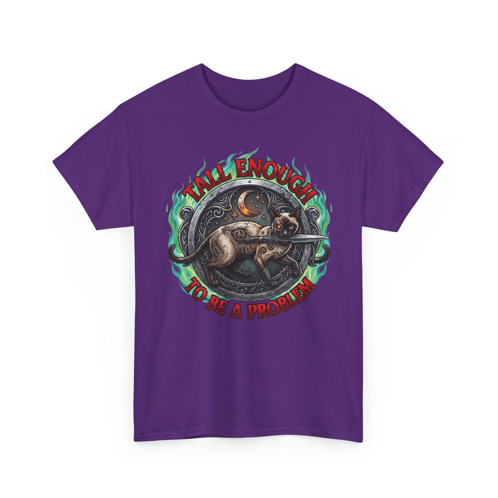 Tall Enough To Be A Problem Steampunk Cyber Cat Shirt — Gothic Dagger T-Shirt