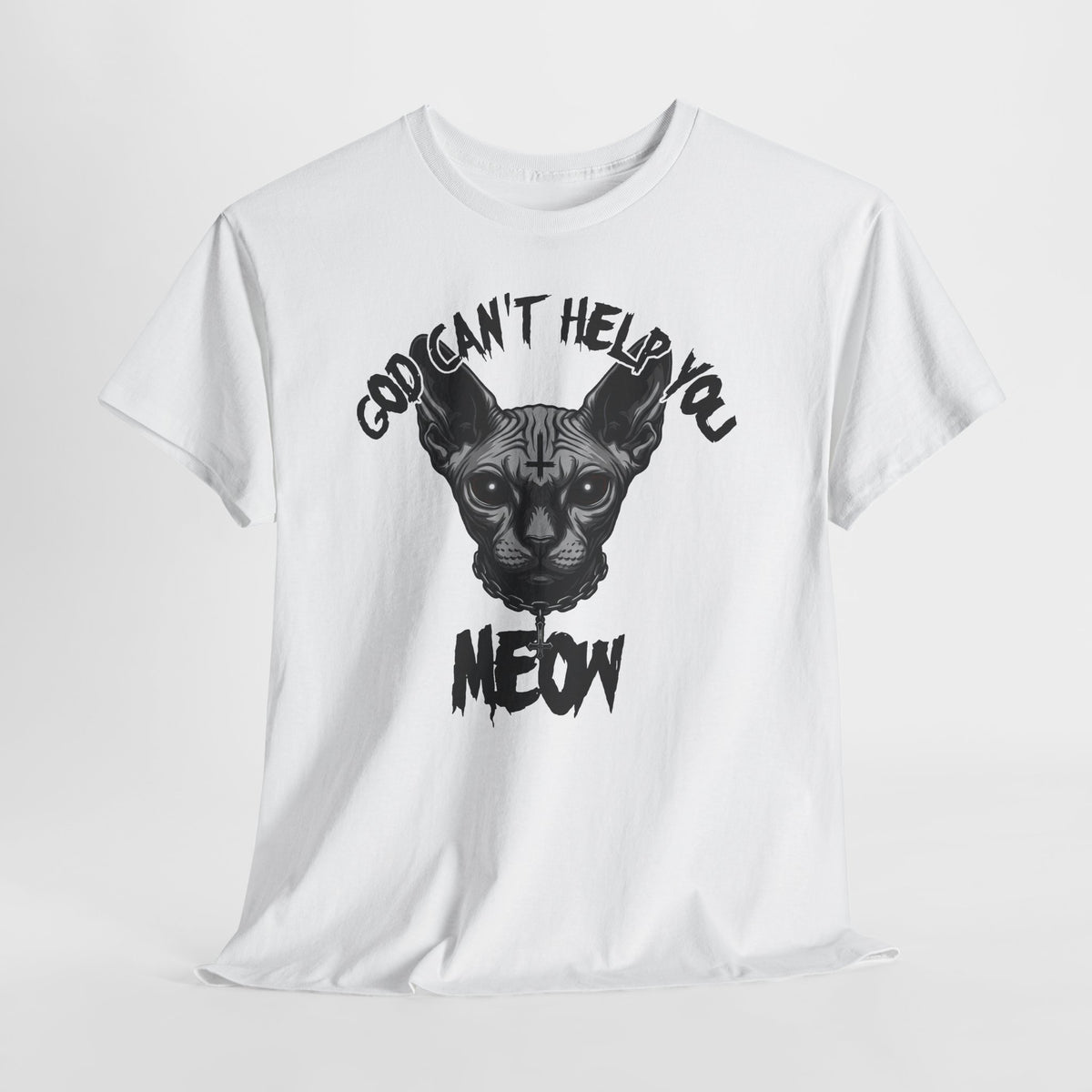 Sphynx Cat "Sorry I Can't Help You, Meow" Graphic T-Shirt