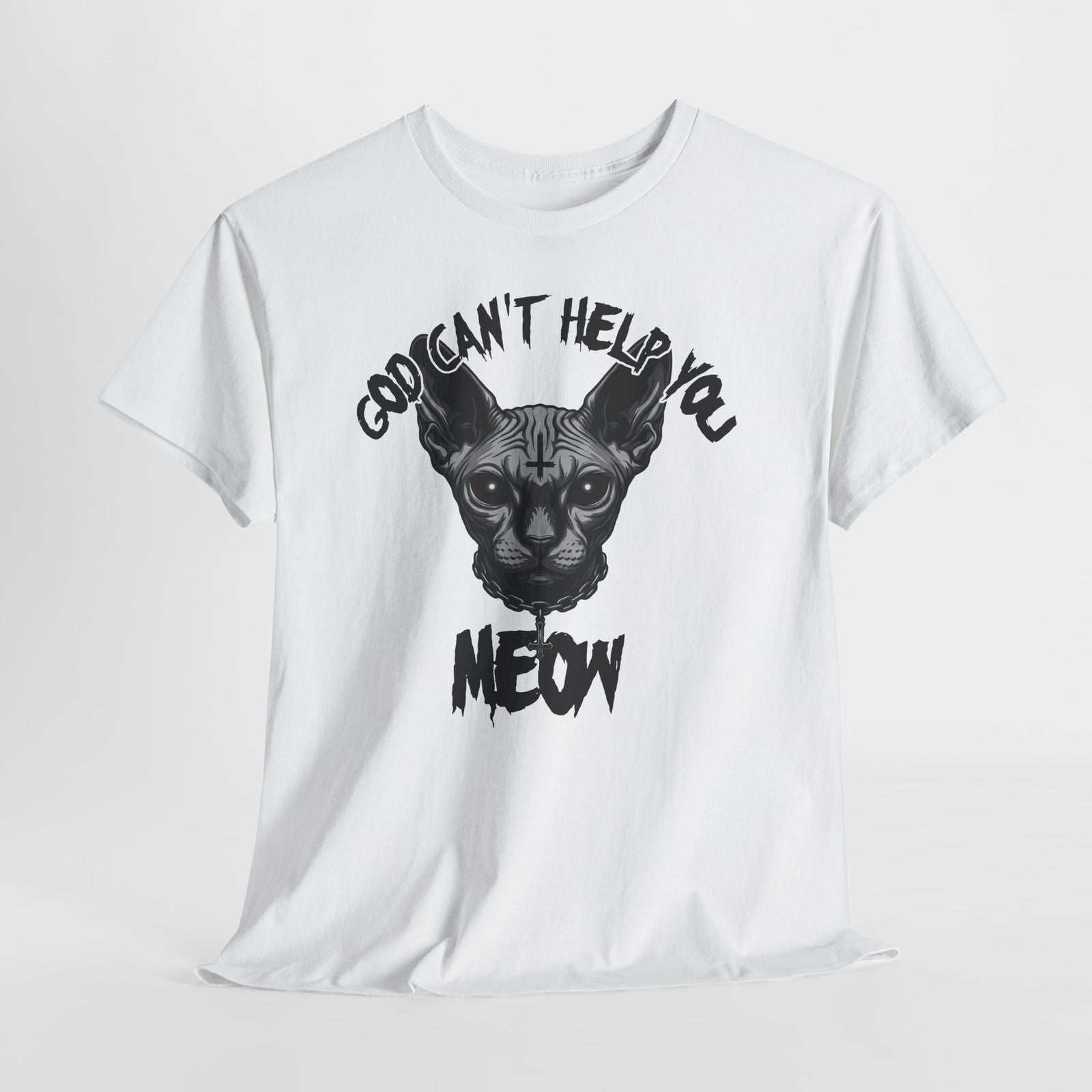 Sphynx Cat "Sorry I Can't Help You, Meow" Graphic T-Shirt