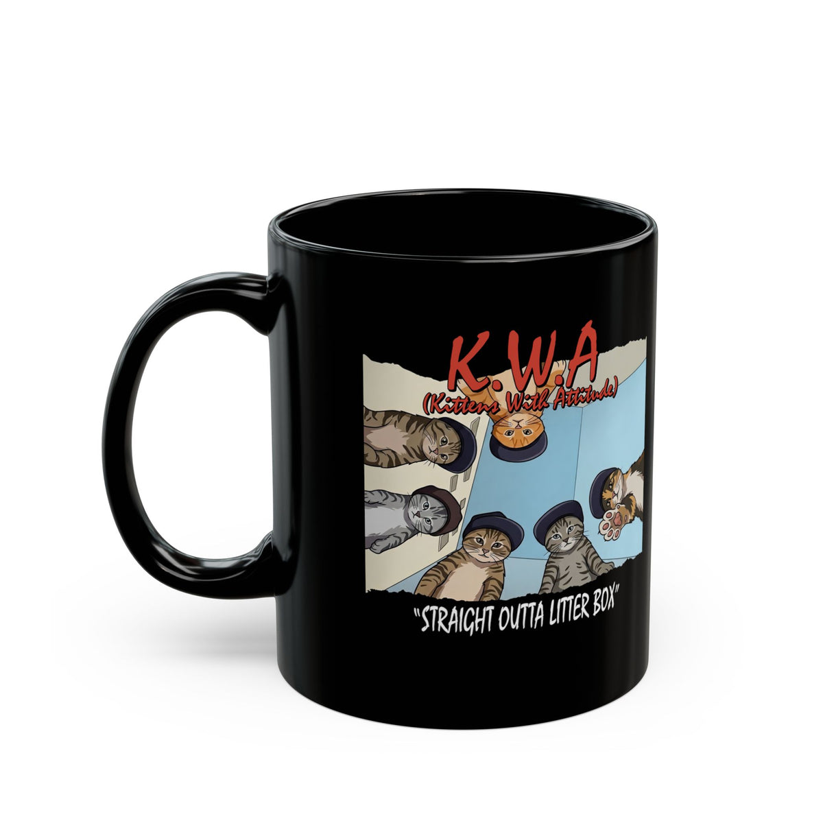 Kittens With Attitude Black Mug