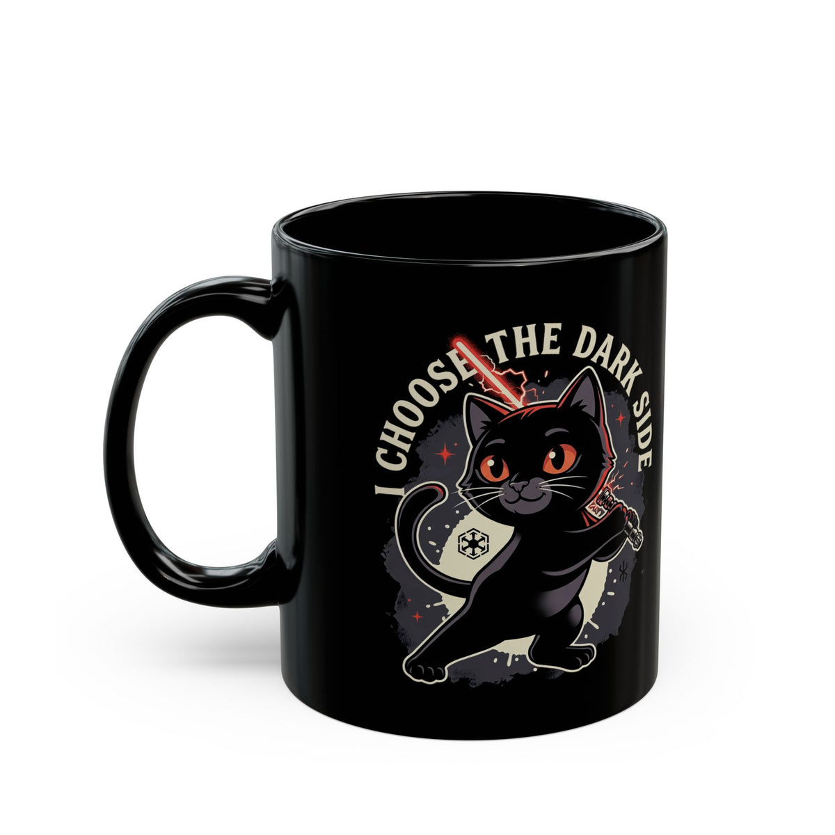 I Choose the Dark Side Black Cat Black Mug