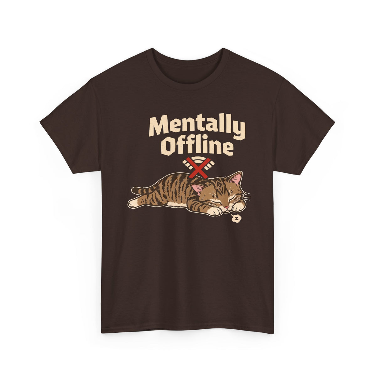 Lazy Cat 'Mentally Offline' T-Shirt