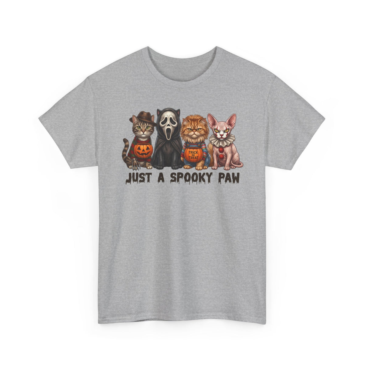 Just A Spooky Paw T-Shirt — Horror Movie Icons Cat Halloween Tee