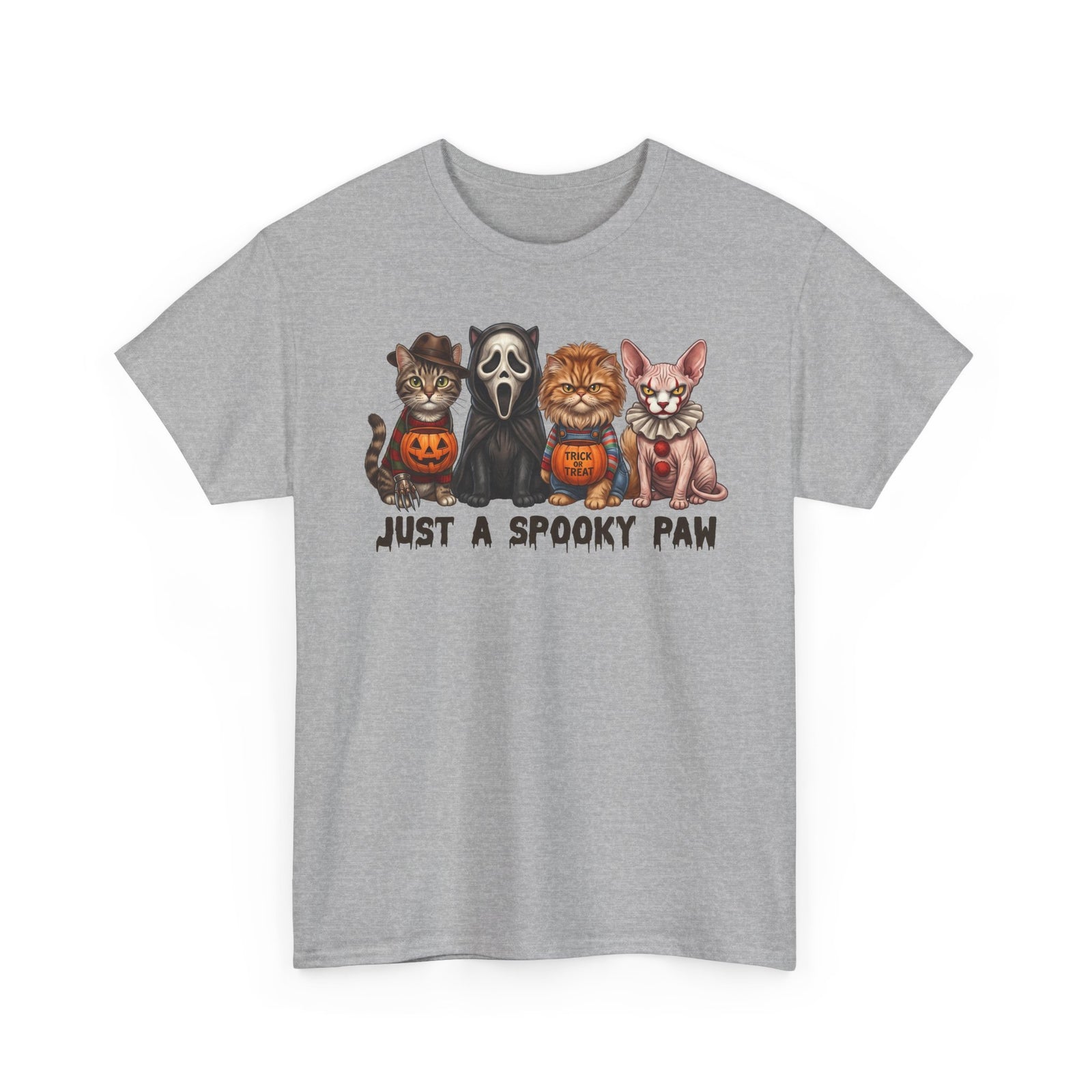 Just A Spooky Paw T-Shirt — Horror Movie Icons Cat Halloween Tee