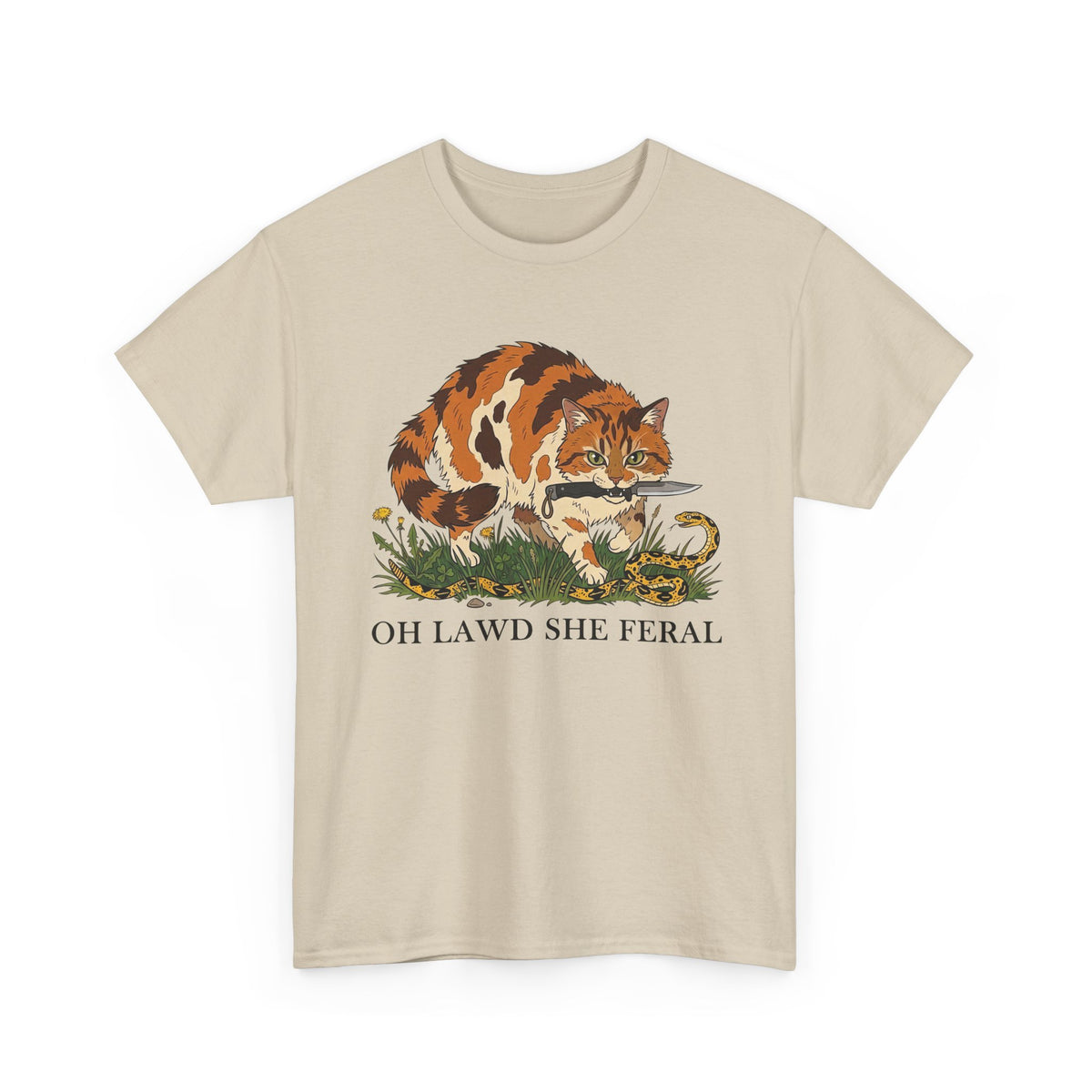 Feral Cats Tee — “Oh Lawd She Feral Cats!” Graphic T-Shirt