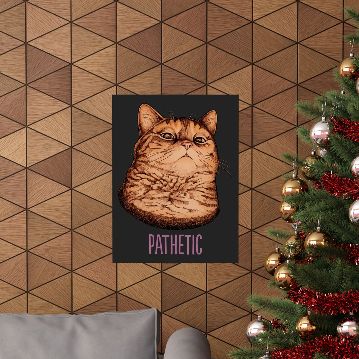 Pathetic Judgmental Cat Poster — Funny Orange Tabby Meme Graphic Poster