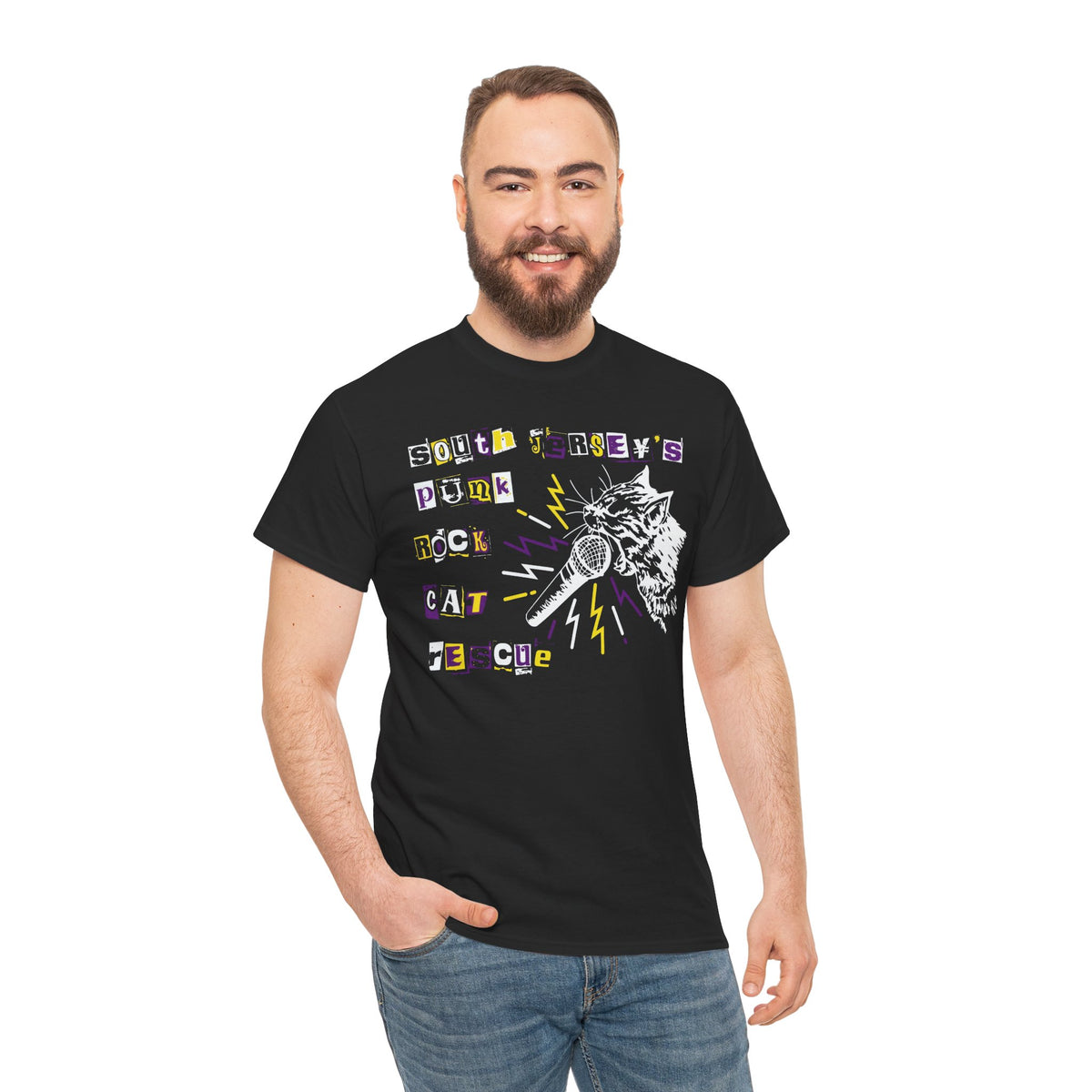 Punk Rock Cat Tee Graphic Band Shirt