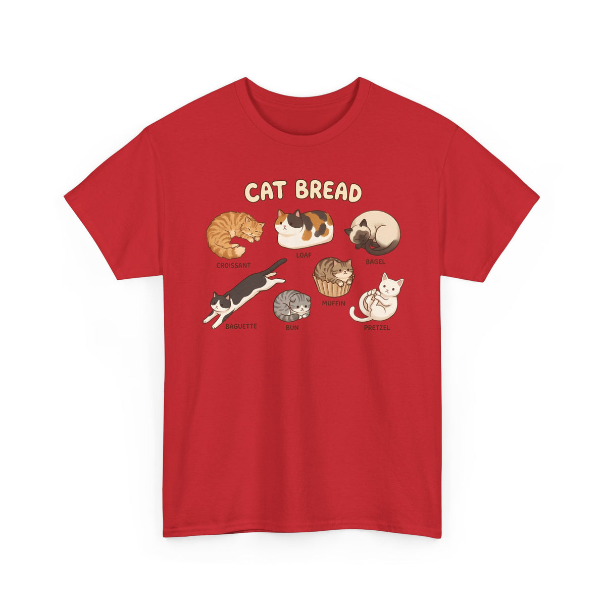 Cats & Breads T-Shirt — Cute Cat and Bread Graphic Tee
