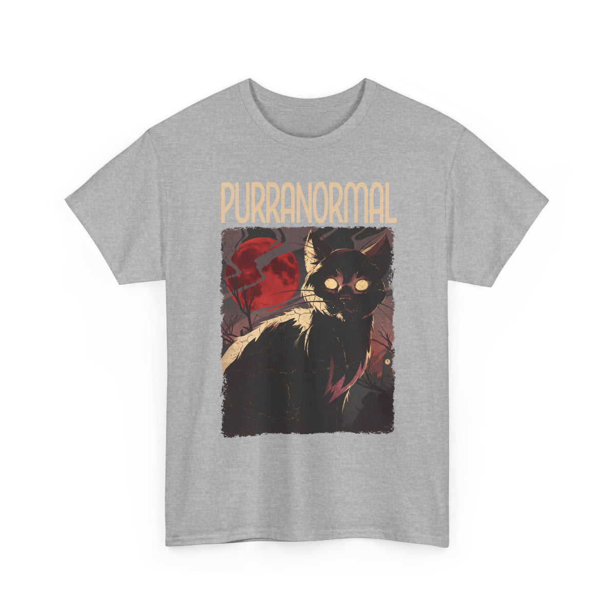 Purranormal Black Cat T-Shirt — Spooky Blood Moon Ghost Cat Tee