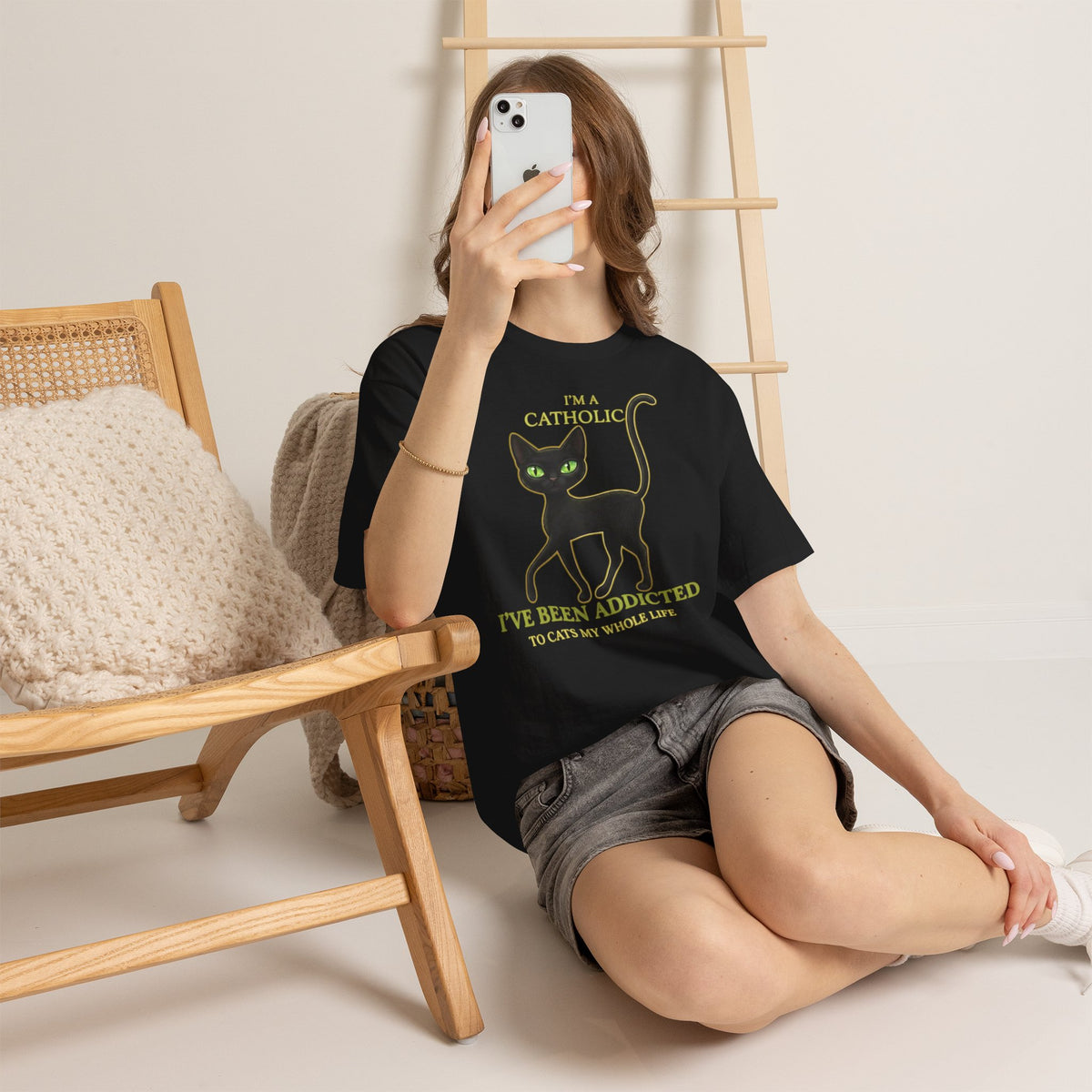 Catholic Addicted to Cats T-Shirt — I'm a Catholic Addicted to Cats Tee