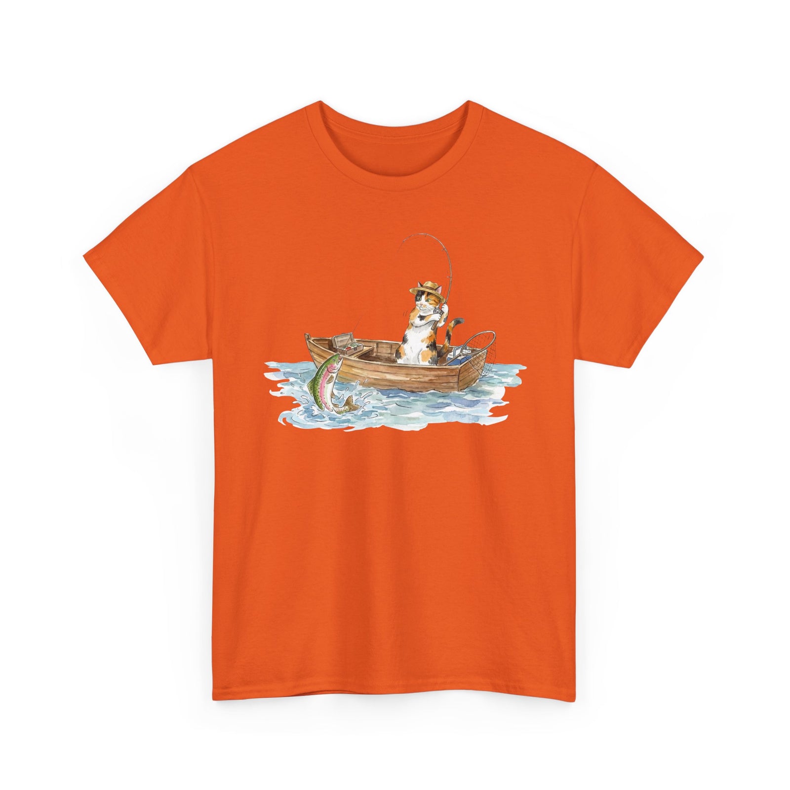 Cat Fishing T-Shirt — Funny Fishing Cat Graphic Tee