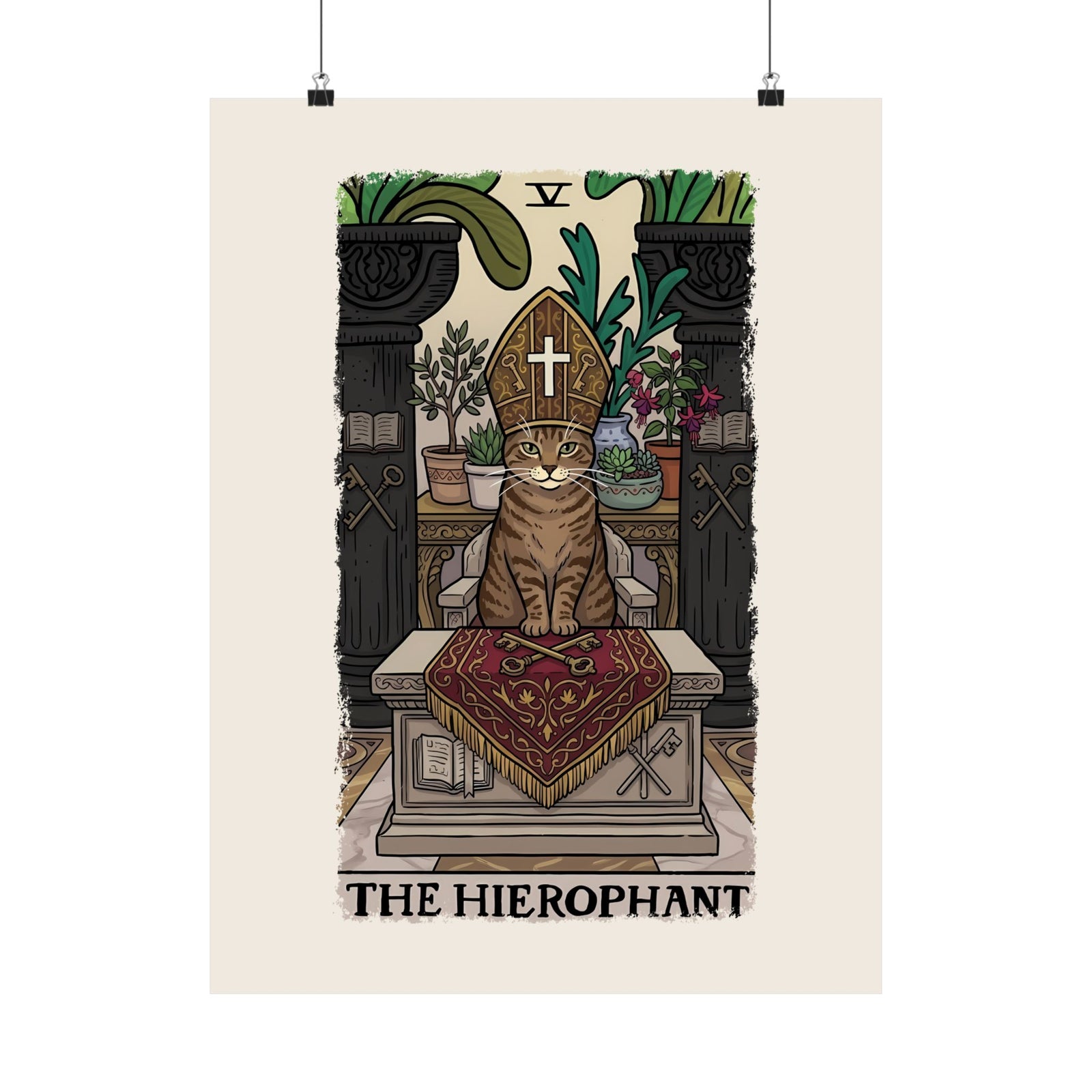 The Hierophant Cat Poster — Mystical Tarot-Inspired Poster
