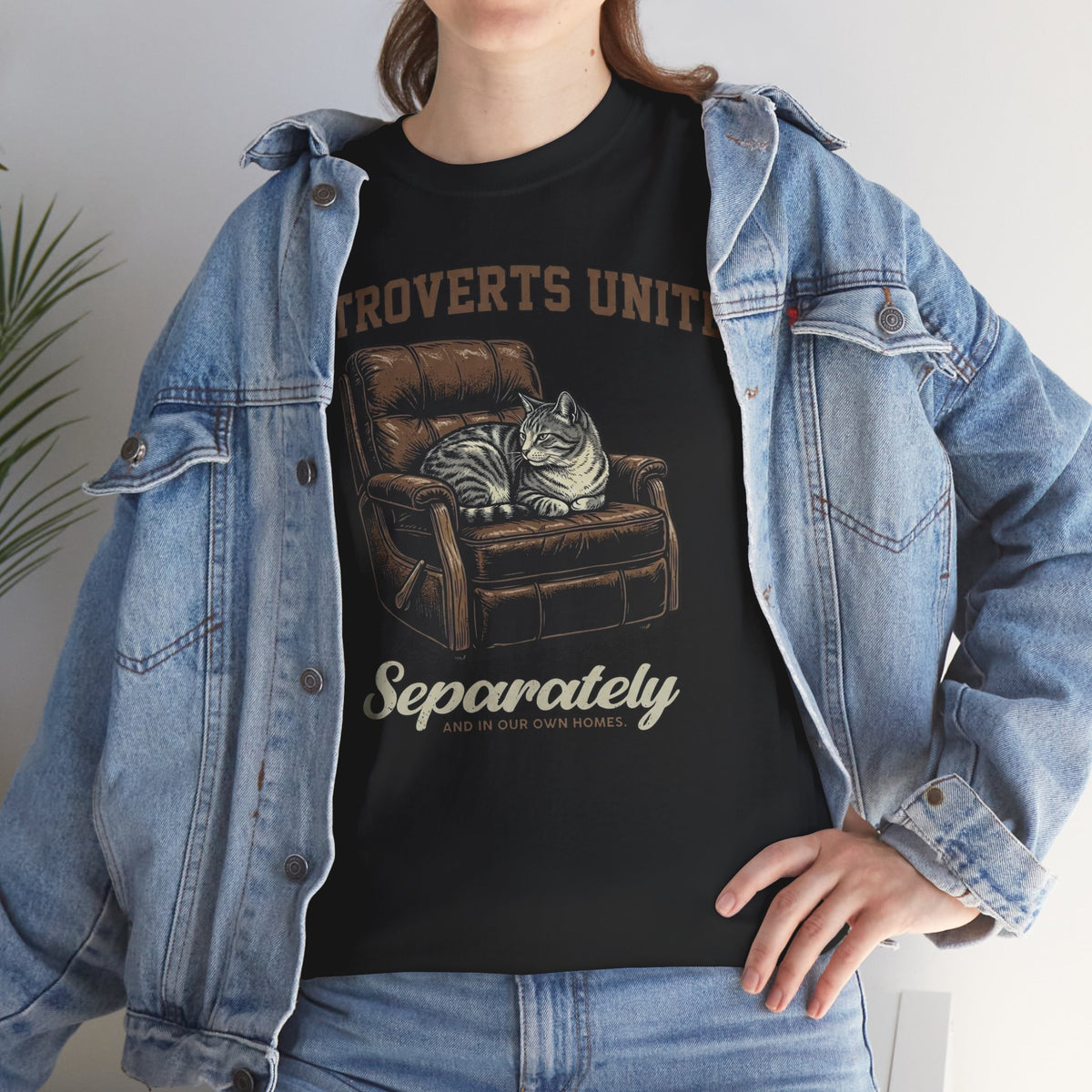 Introverts Unite Cat T-Shirt — Funny Cat Graphic Tee for Introverts