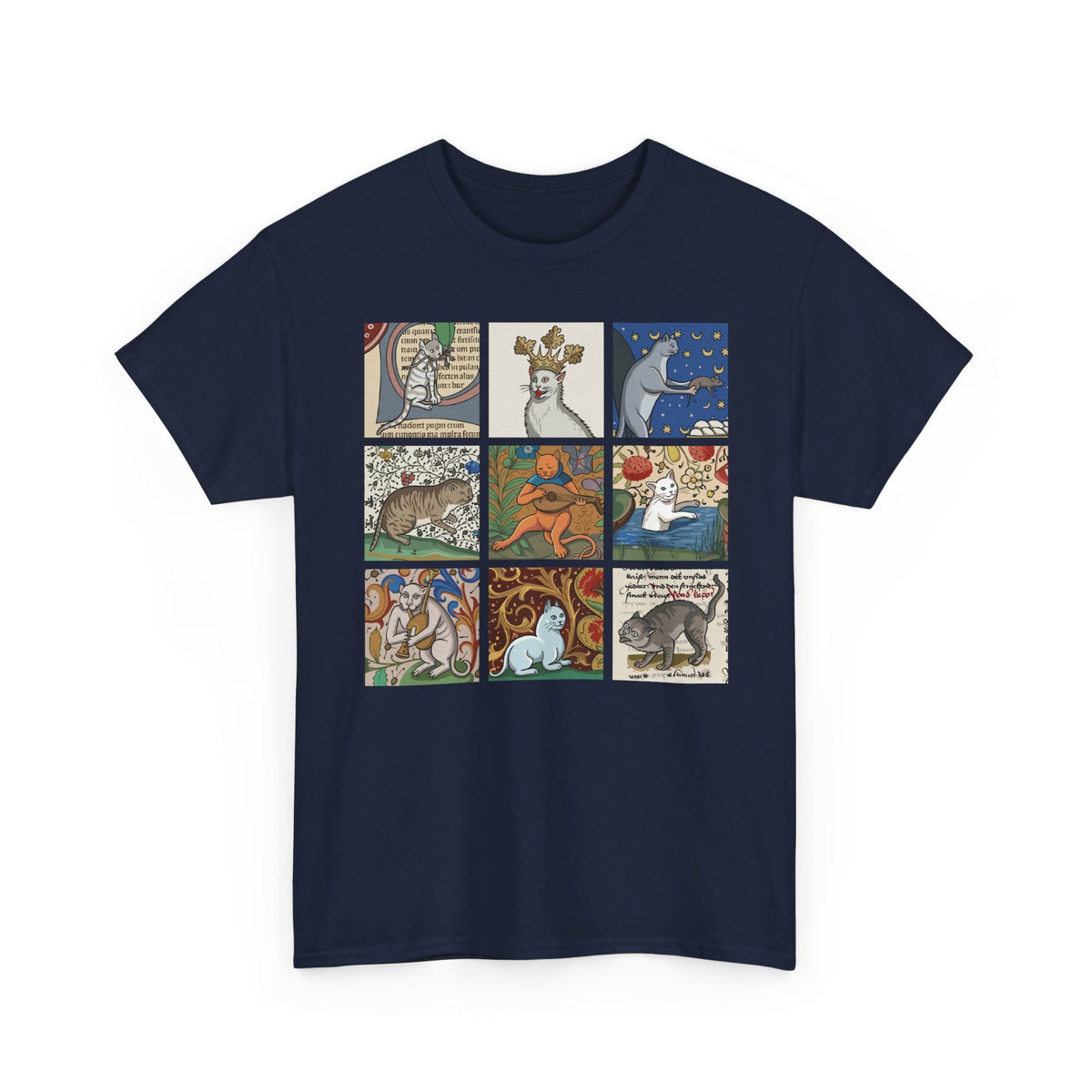 Medieval Cats T-Shirt — Vintage Heraldic Cat Design