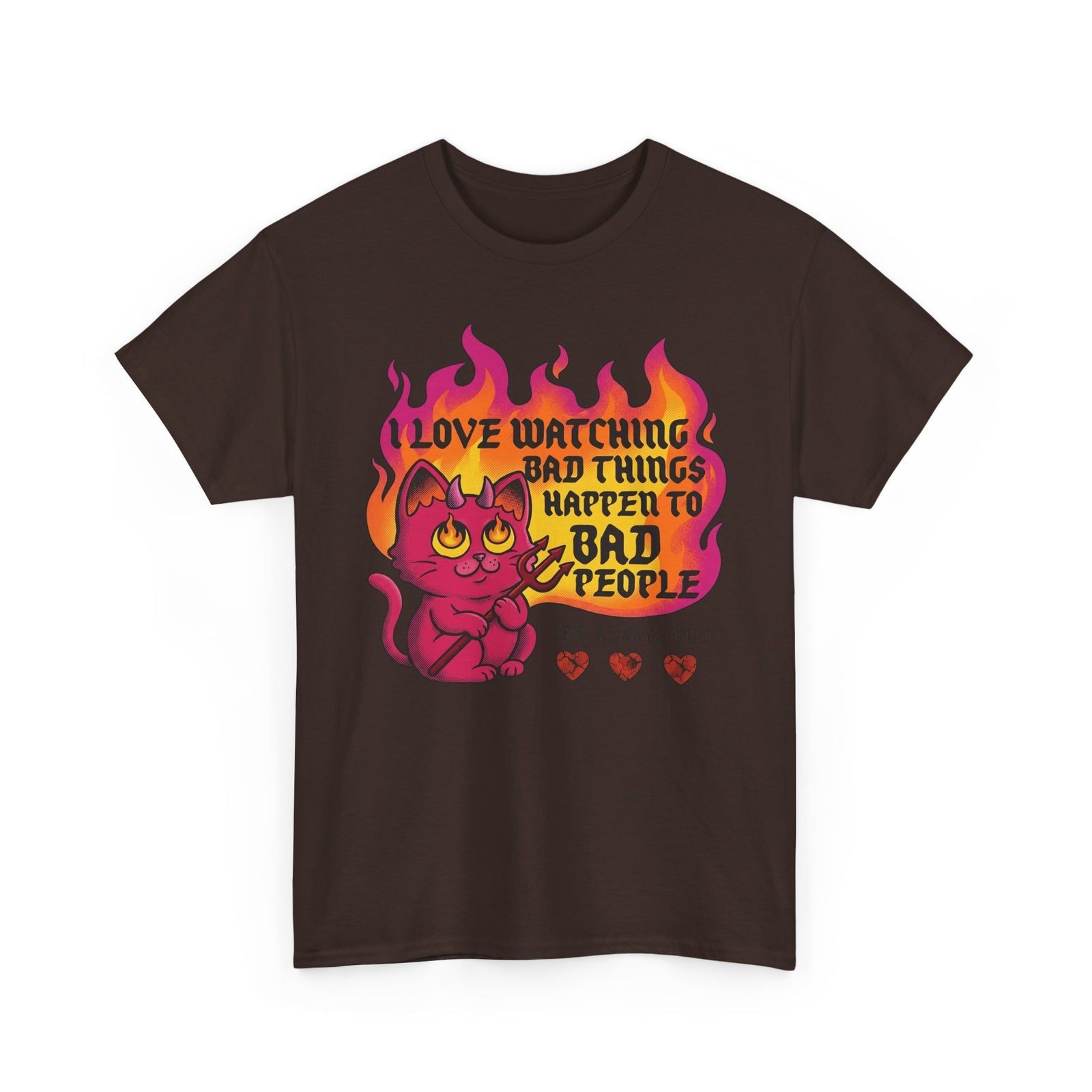 Evil Cat 'I Love Watching Bad Things' T-Shirt