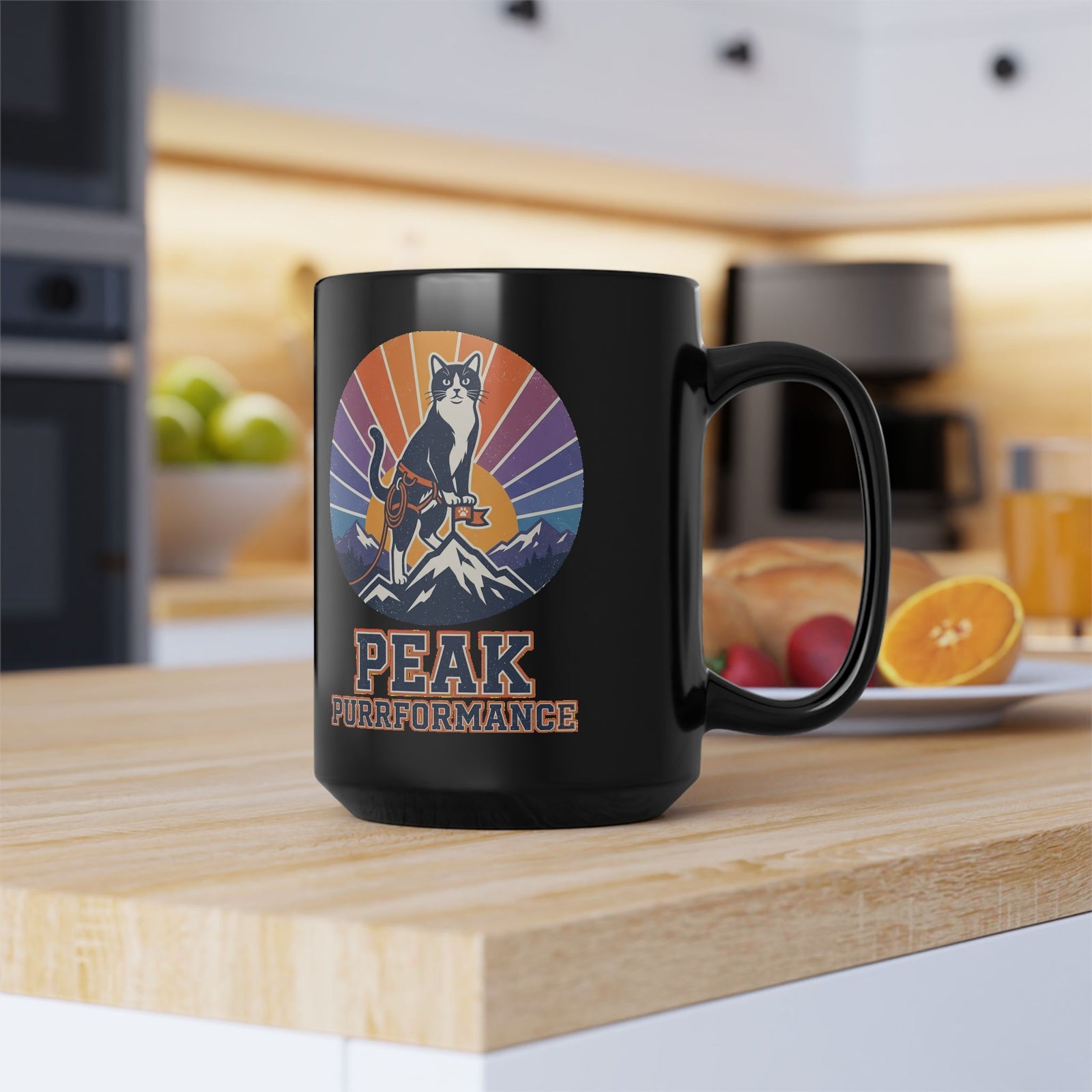Cat Hiking Mug — "Peak Purformance" Outdoor Adventure Mug