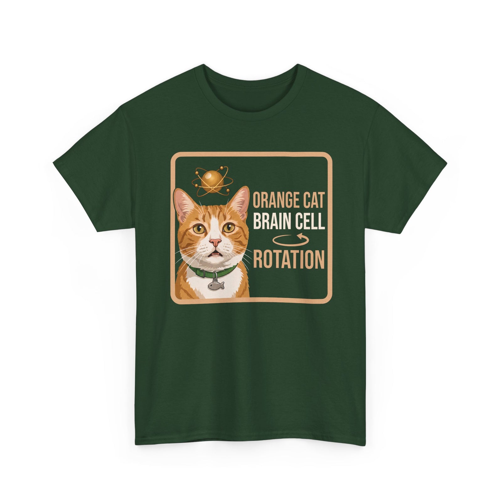 Orange Cat Brain Cell Rotation T-Shirt