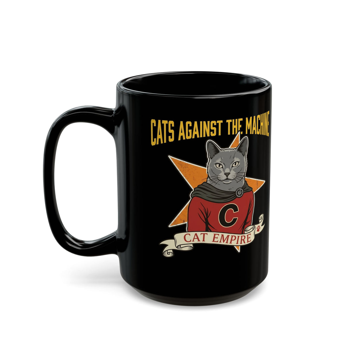 Cat Against the Machine Mug — Cat Empire Graphic Black Mug