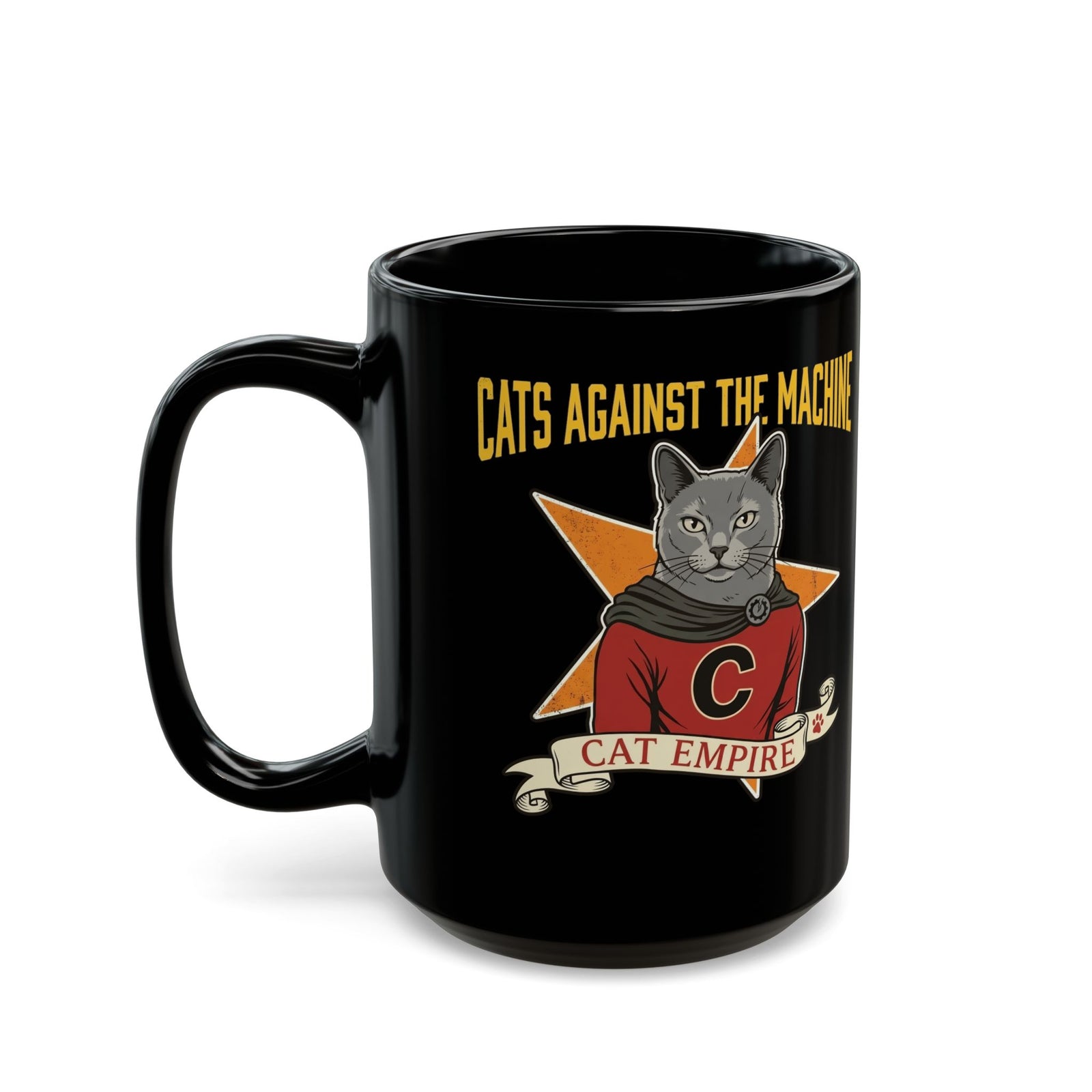 Cat Against the Machine Mug — Cat Empire Graphic Black Mug