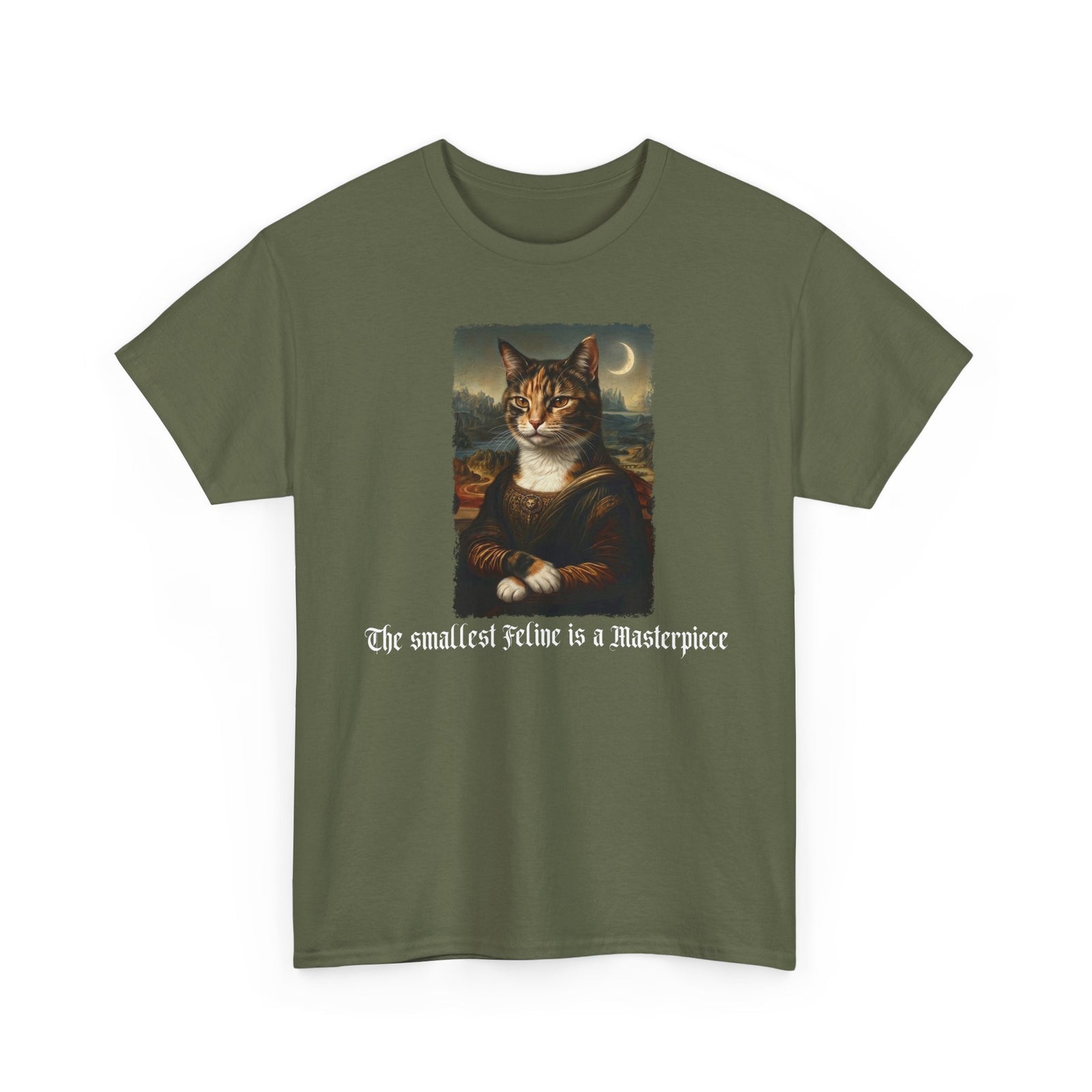 Funny Cat T-Shirt — "The Smallest Feline Is a Masterpiece"