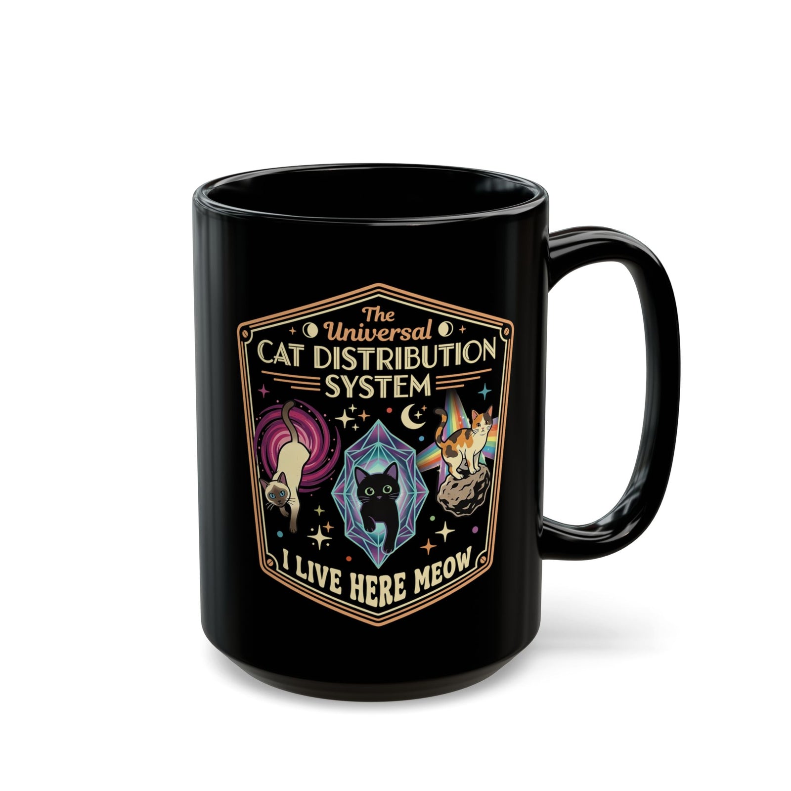 The Universal CAT DISTRIBUTION SYSTEM Black Mug