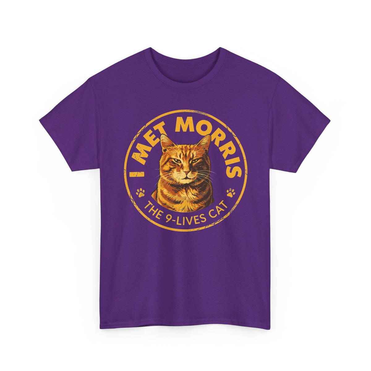 Cat T-Shirt — "I Met Morris" 9-Lives Vintage Cat Graphic Tee