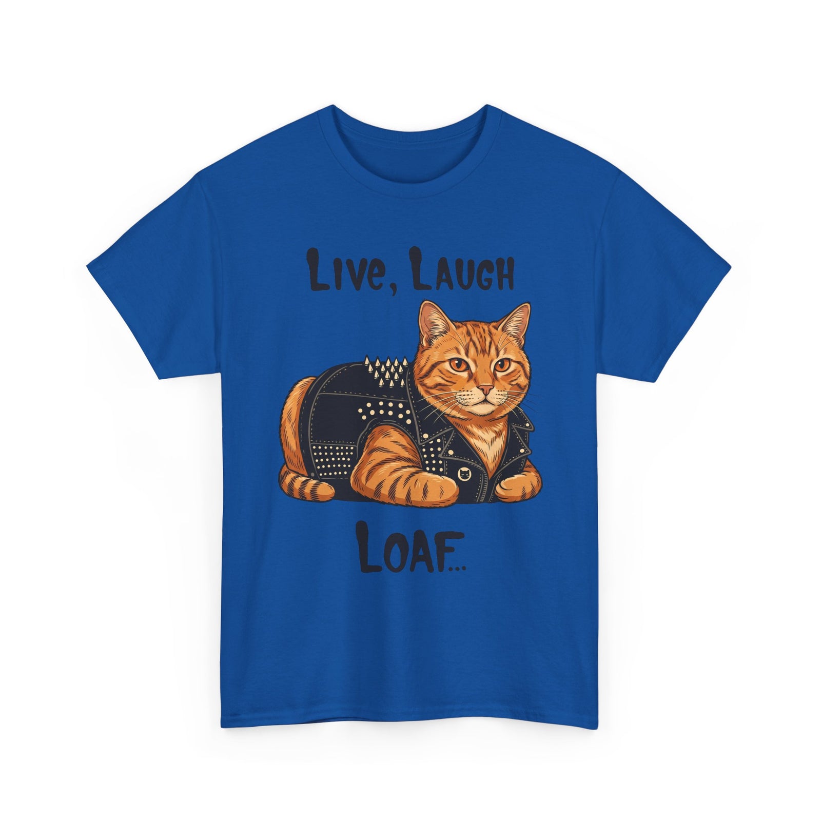 "Live, Laugh, Loaf" Punk Rock Orange Cat T-Shirt