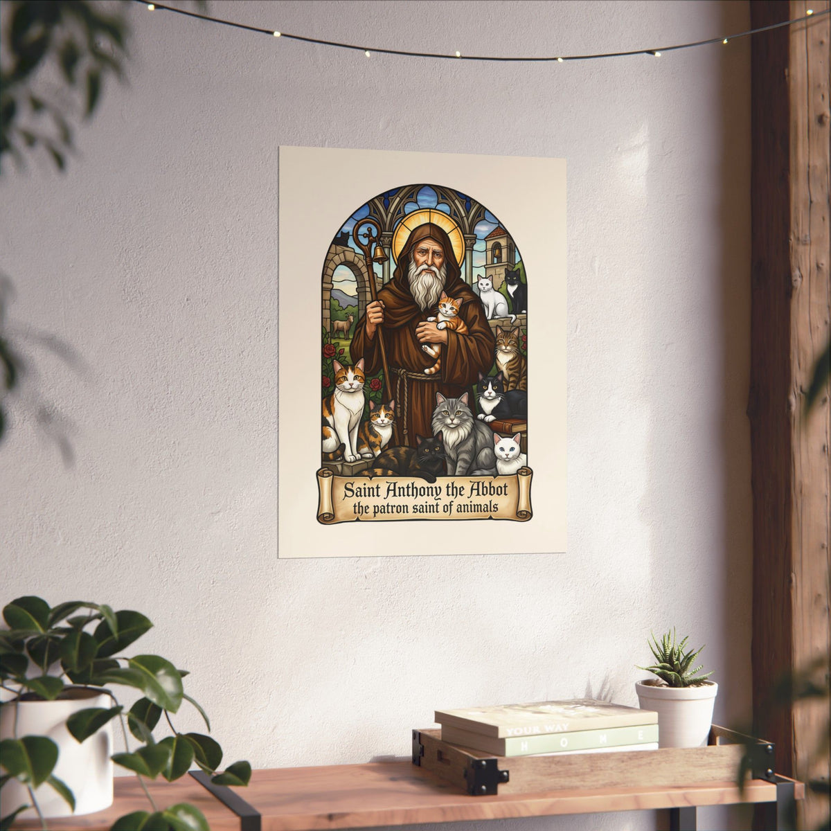 Saint Anthony the Abbot Cat Poster Patron Saint of Animals Poster