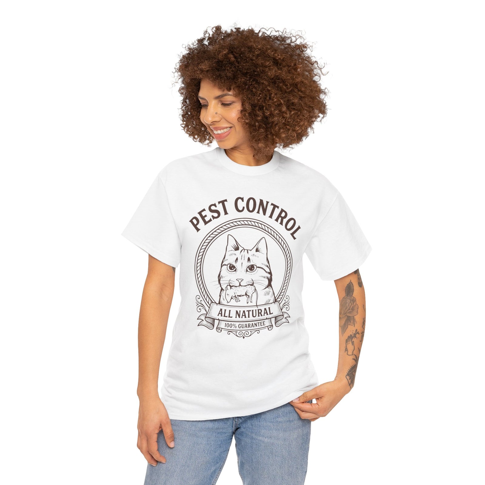 All Natural Pest Control – Funny Cat T-Shirt