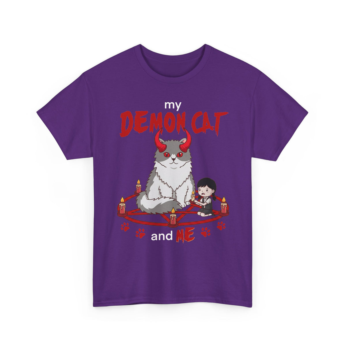 My Demon Cat T-Shirt — Cute Spooky Cat Graphic Tee for Cat Lovers & Halloween