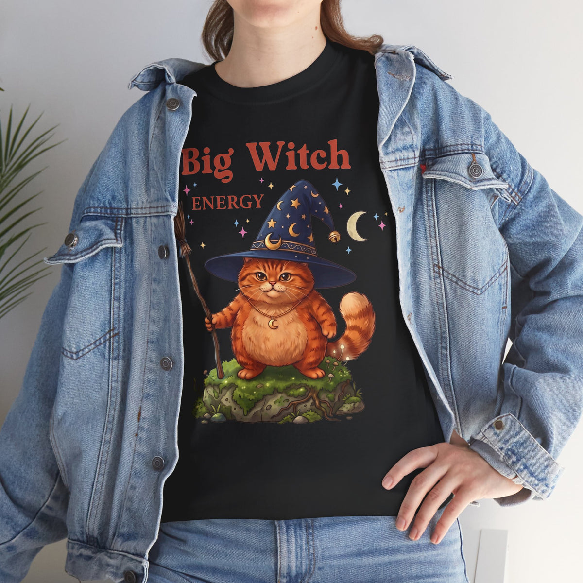 Big Witch Energy Orange Tabby Cat — Whimsical Witchy Artwork