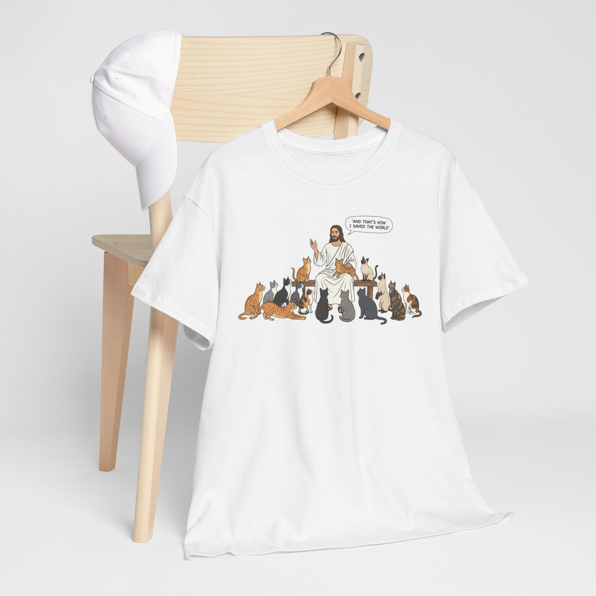 Cats & Jesus T-Shirt — Faith + Feline Graphic Tee