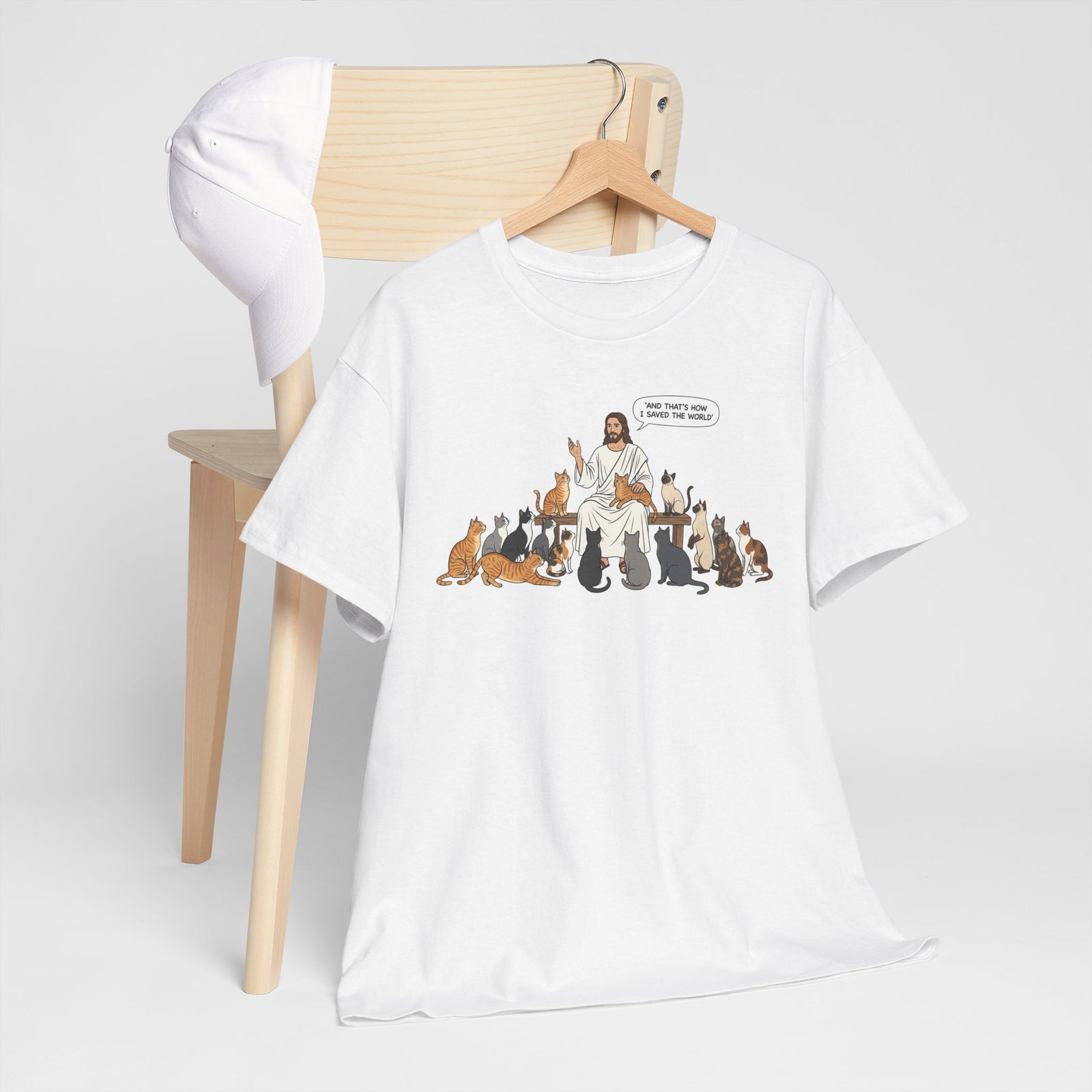 Cats & Jesus T-Shirt — Faith + Feline Graphic Tee