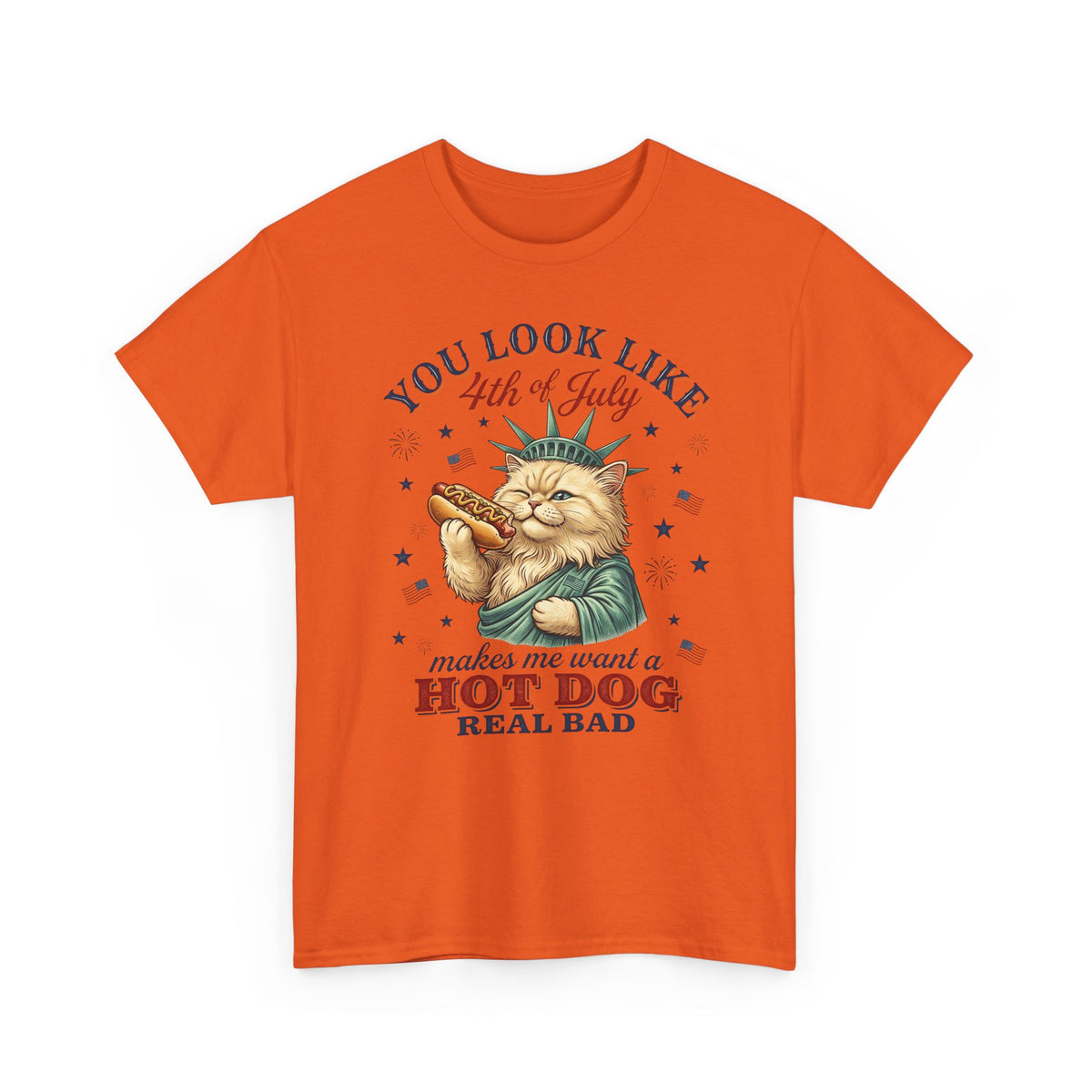 4th of July Cat & Hot Dog T-Shirt — Patriotic Fourth of July Tee