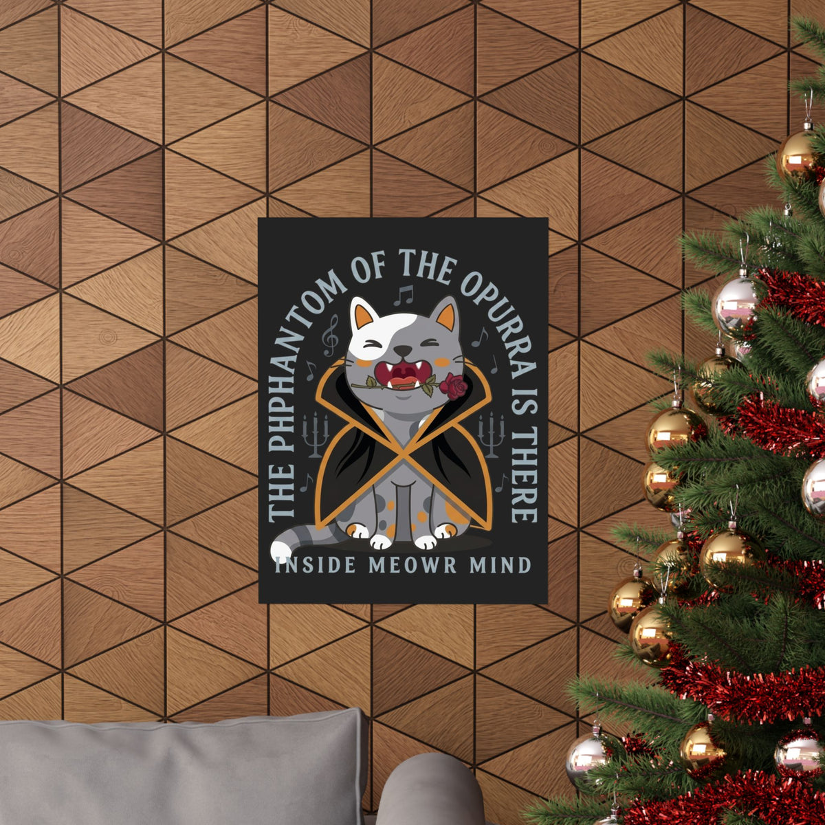 Phantom of the Opurra Poster — Cat Musical Parody Poster
