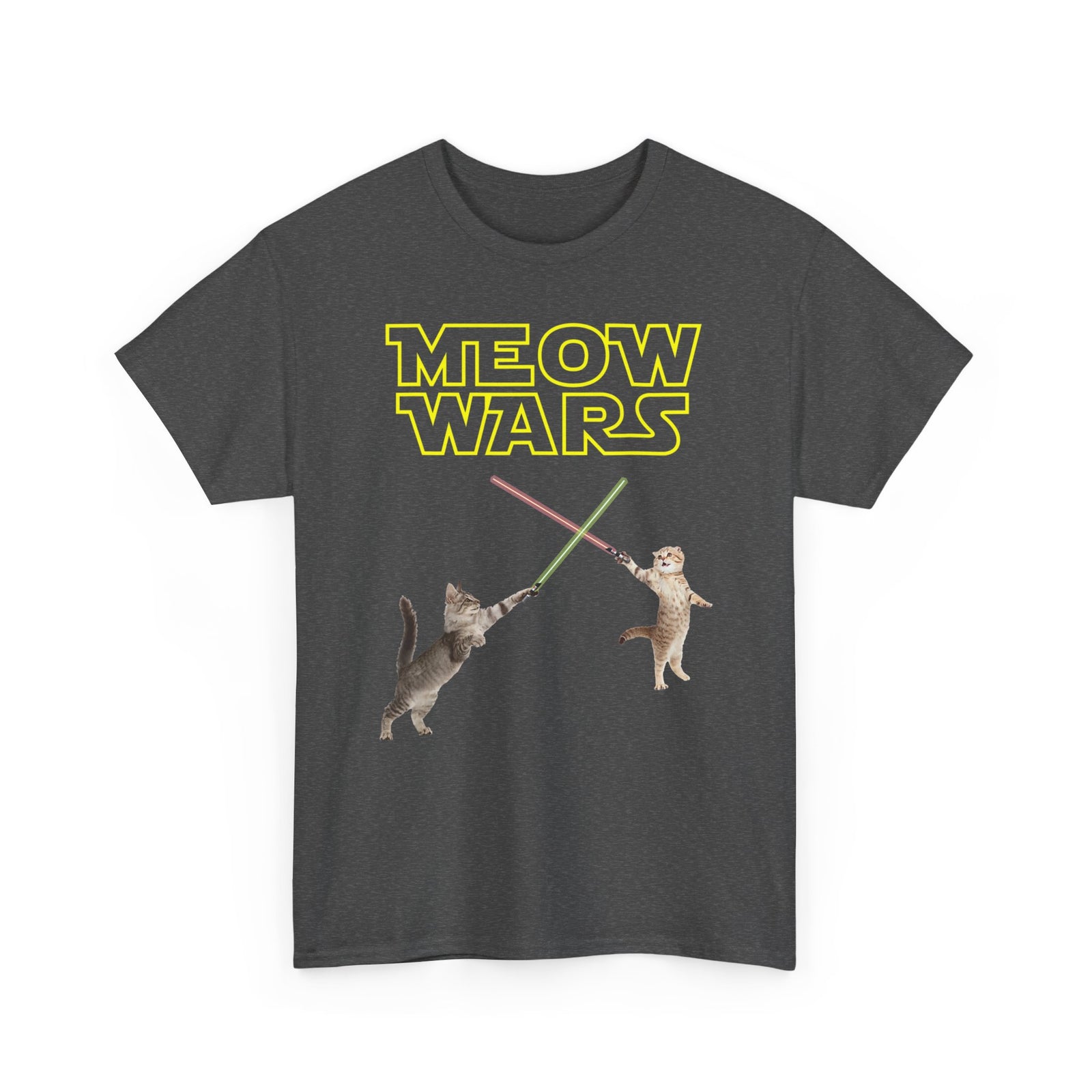 Meow Wars T-Shirt — Funny Cat Lightsaber Tee