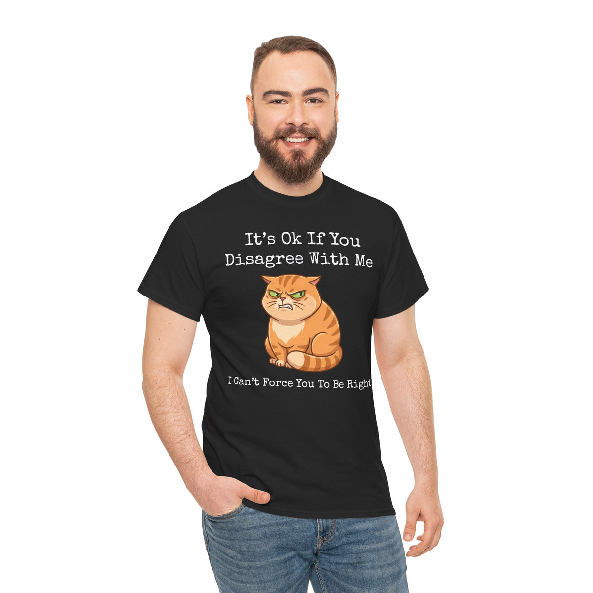 It's Ok If You Disagree With Me T-Shirt — Funny Angry Orange Cat Tee