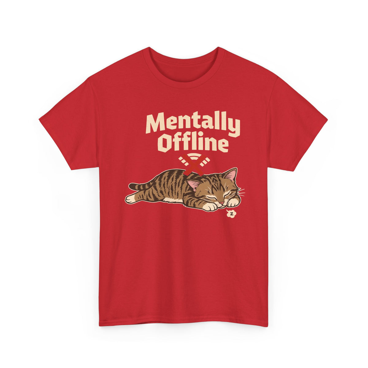 Lazy Cat 'Mentally Offline' T-Shirt