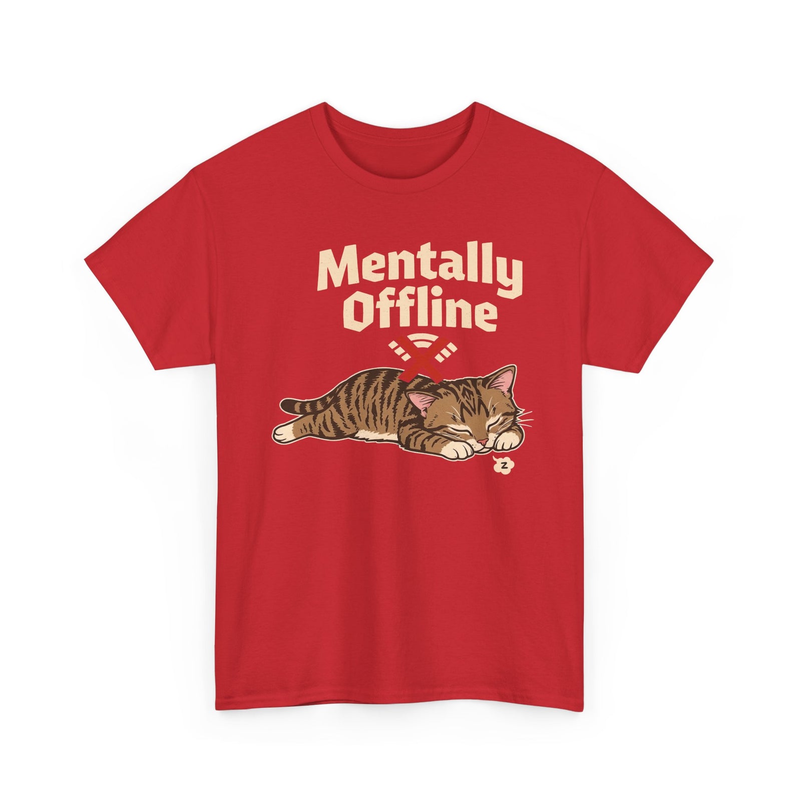 Lazy Cat 'Mentally Offline' T-Shirt
