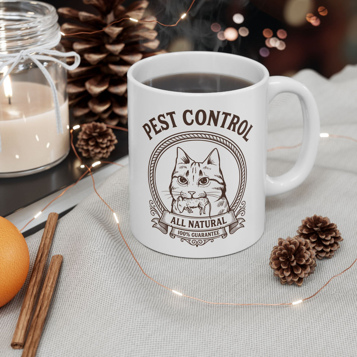 All Natural Pest Control – Funny Cat Ceramic Mug