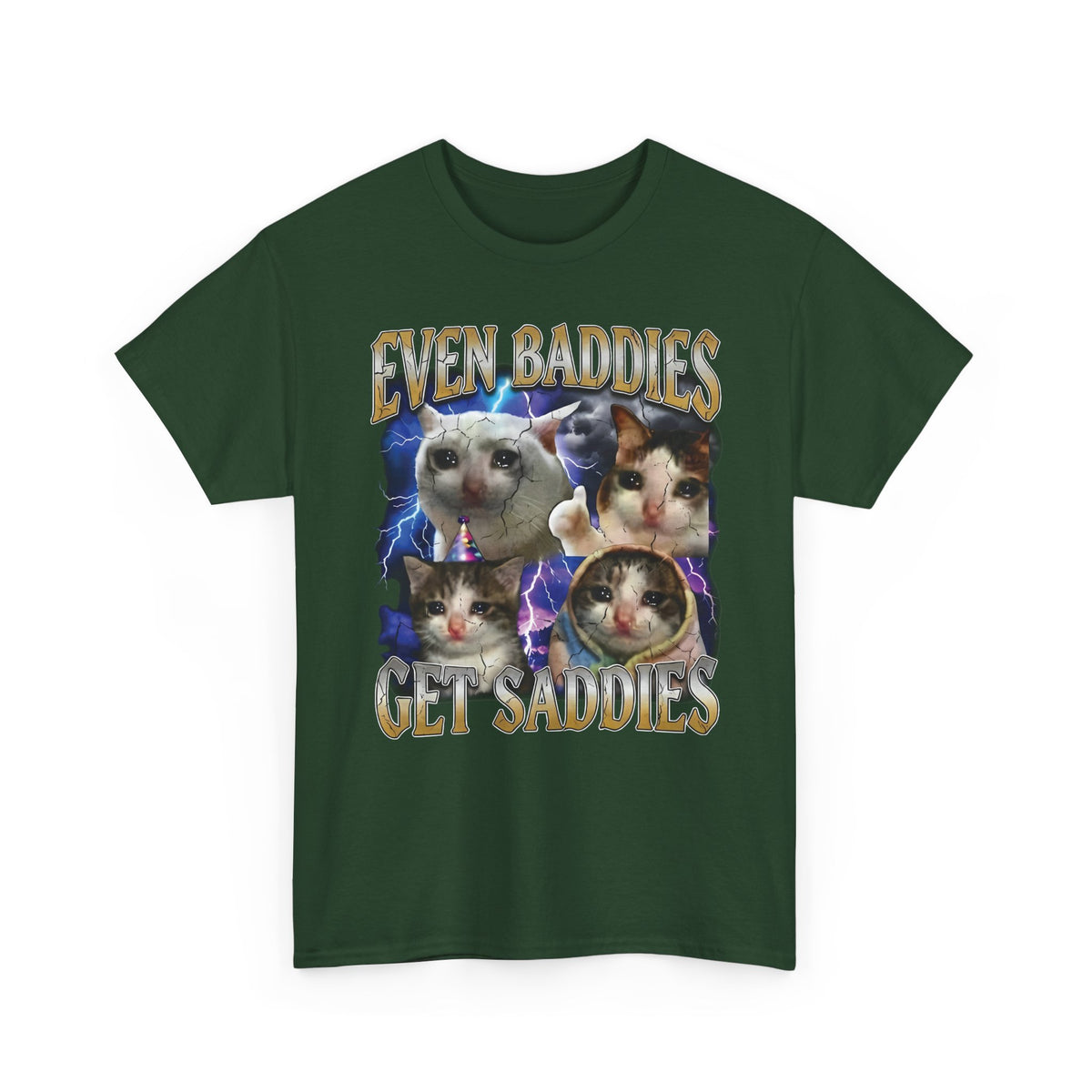 Even Baddies Get Saddies Cat Meme T-Shirt