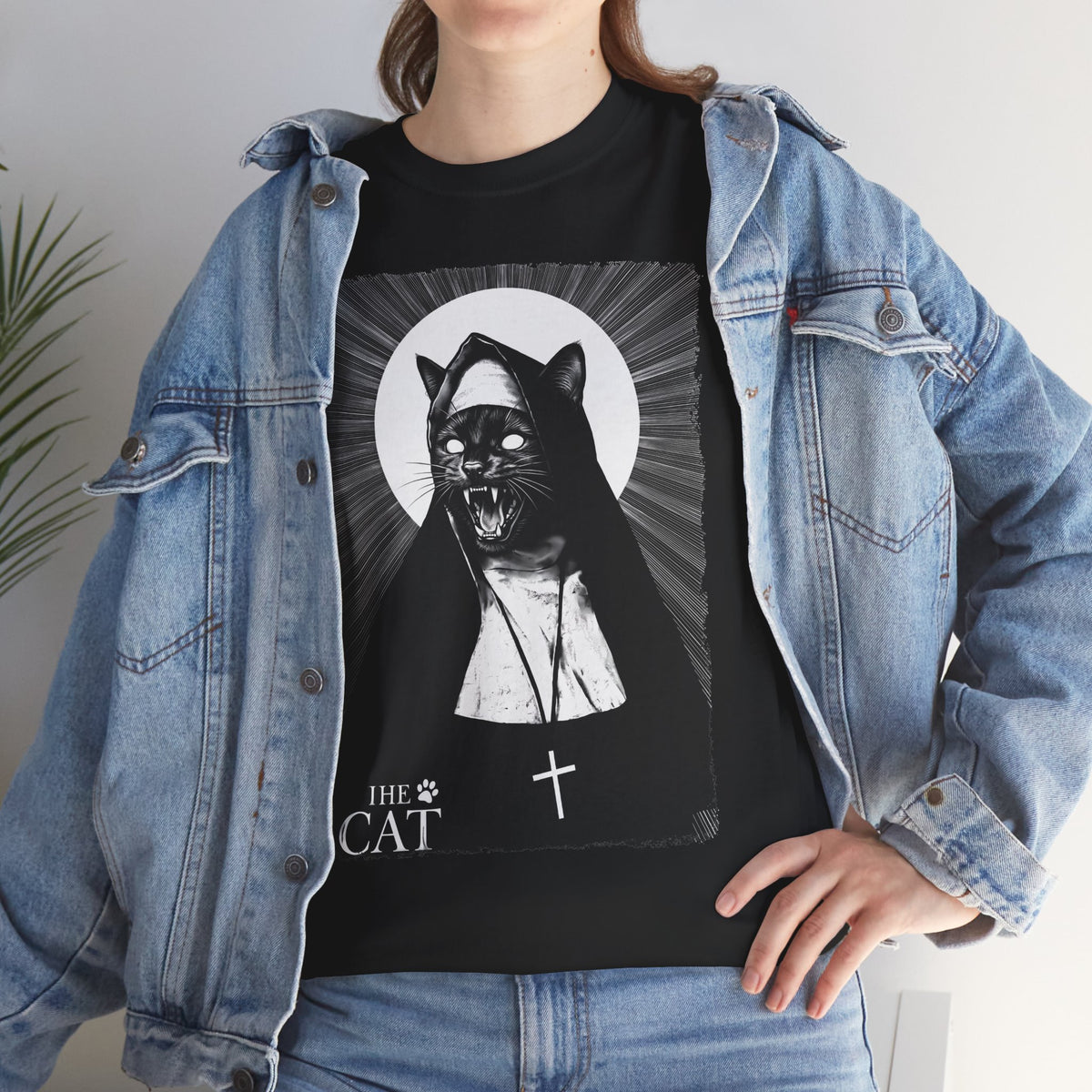 The Cat Horror Movie Parody T-Shirt — Creepy Nun Black Cat Tee