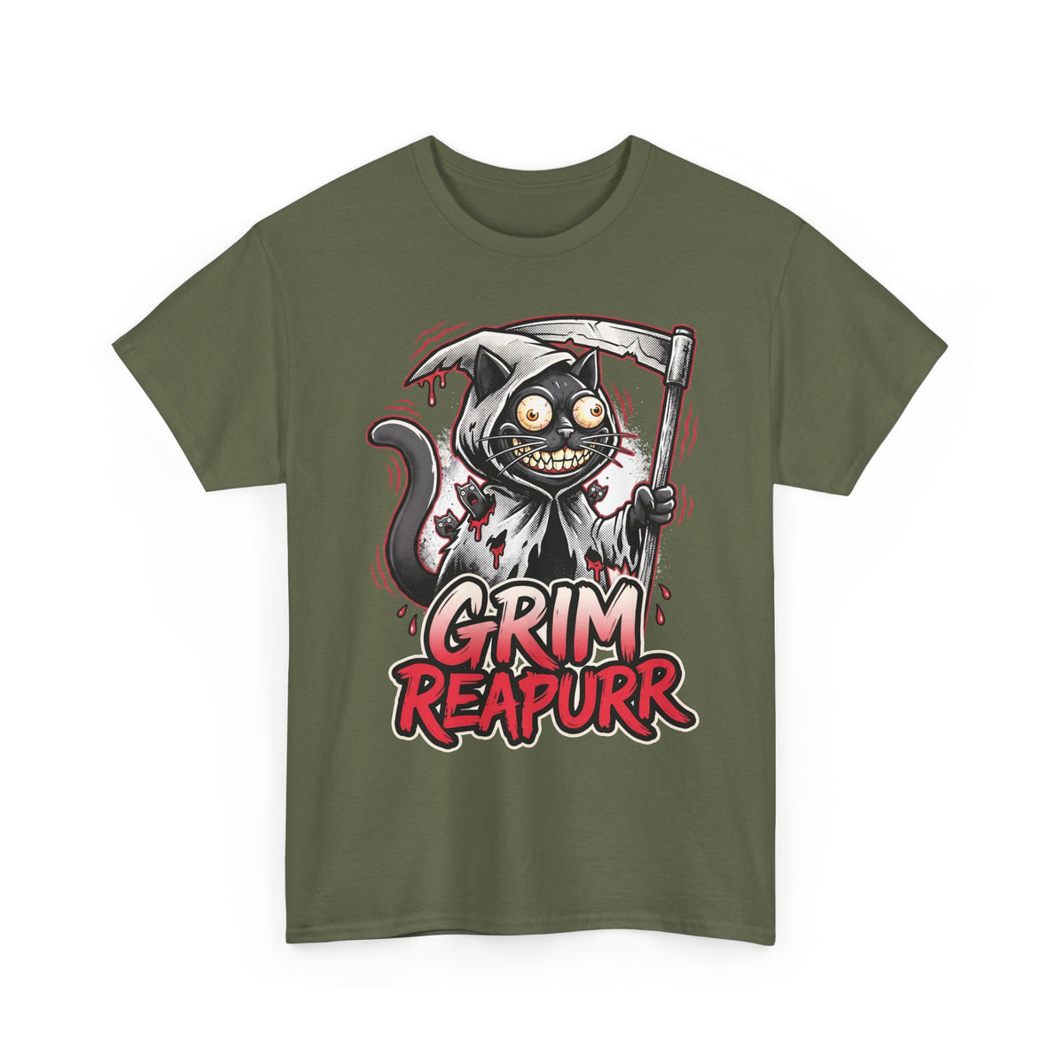 Grim Reapurr Black Cat Scythe Shirt — Funny Gothic Reaper T-Shirt