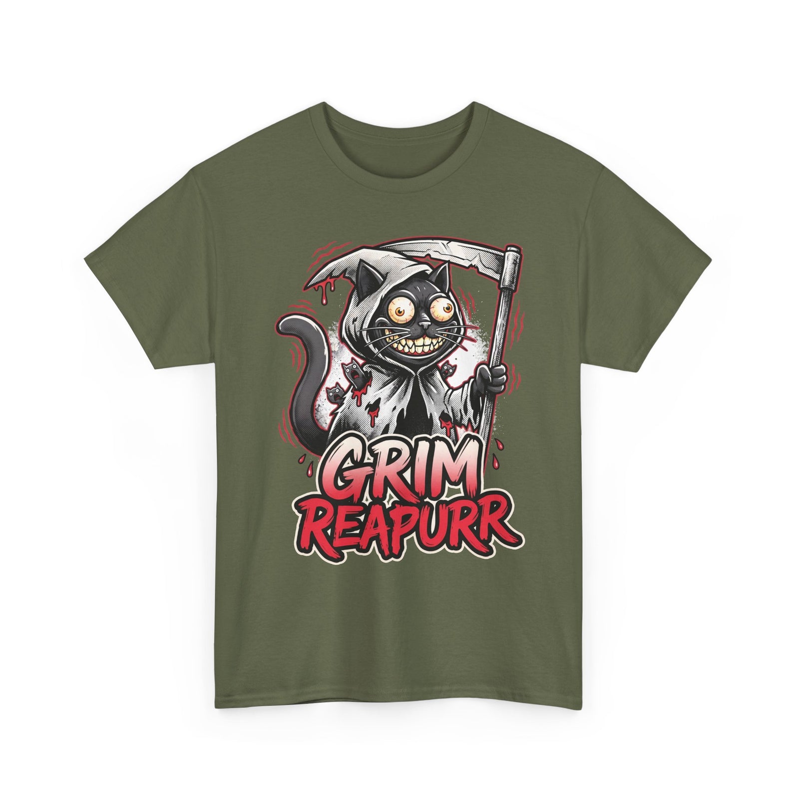 Grim Reapurr Black Cat Scythe Shirt — Funny Gothic Reaper T-Shirt