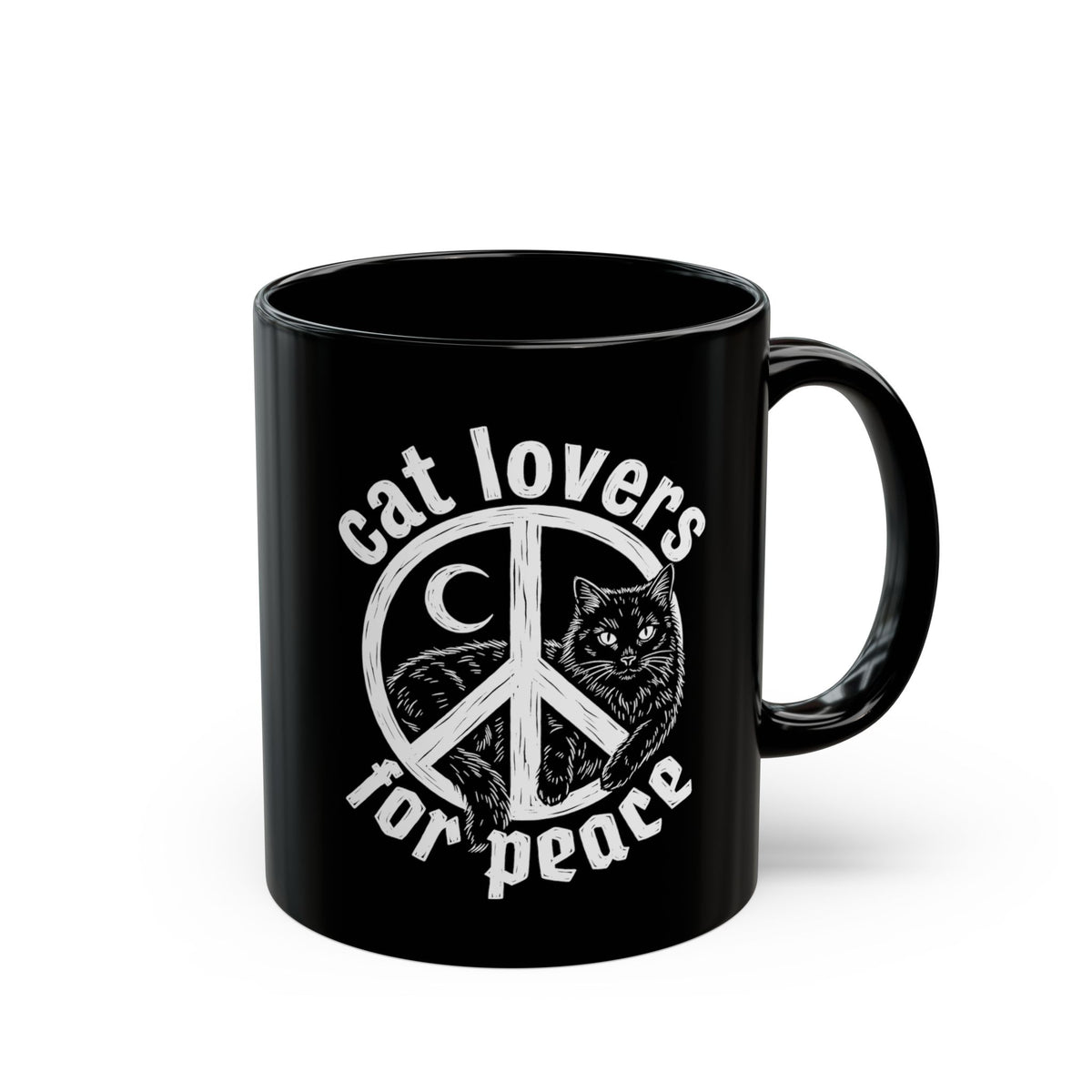 Cat Lovers For Peace Black Mug