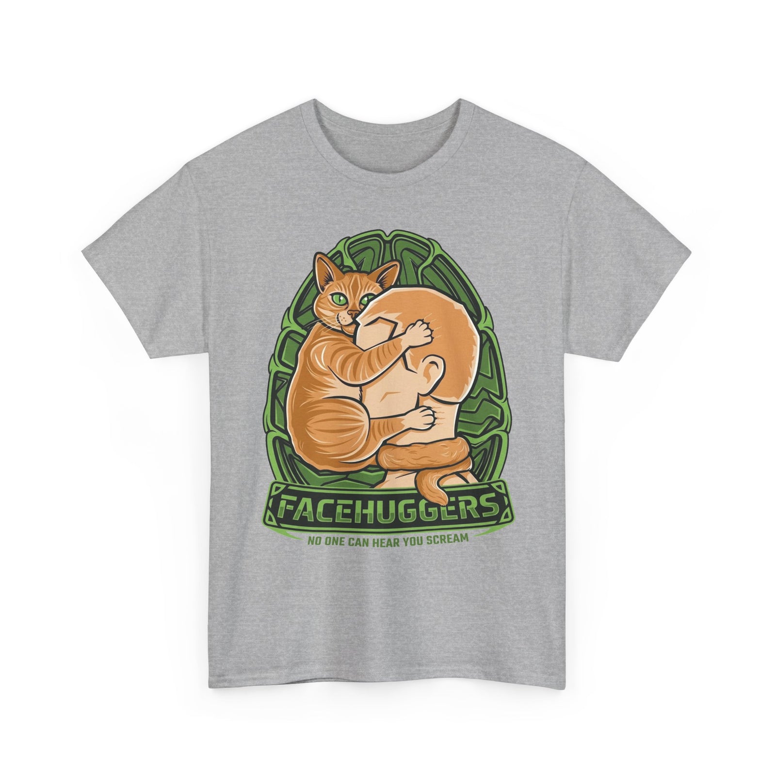Cat 'Facehuggers' T-Shirt — Funny Orange Cat Hug Design