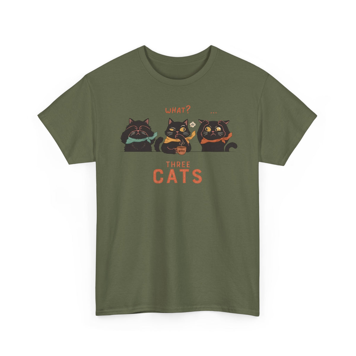 Three Wise Cats T-Shirt — Graphic Tee for Cat Lovers