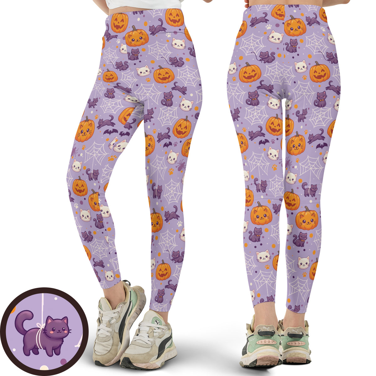 Cute Cat Halloween Full Print Legging